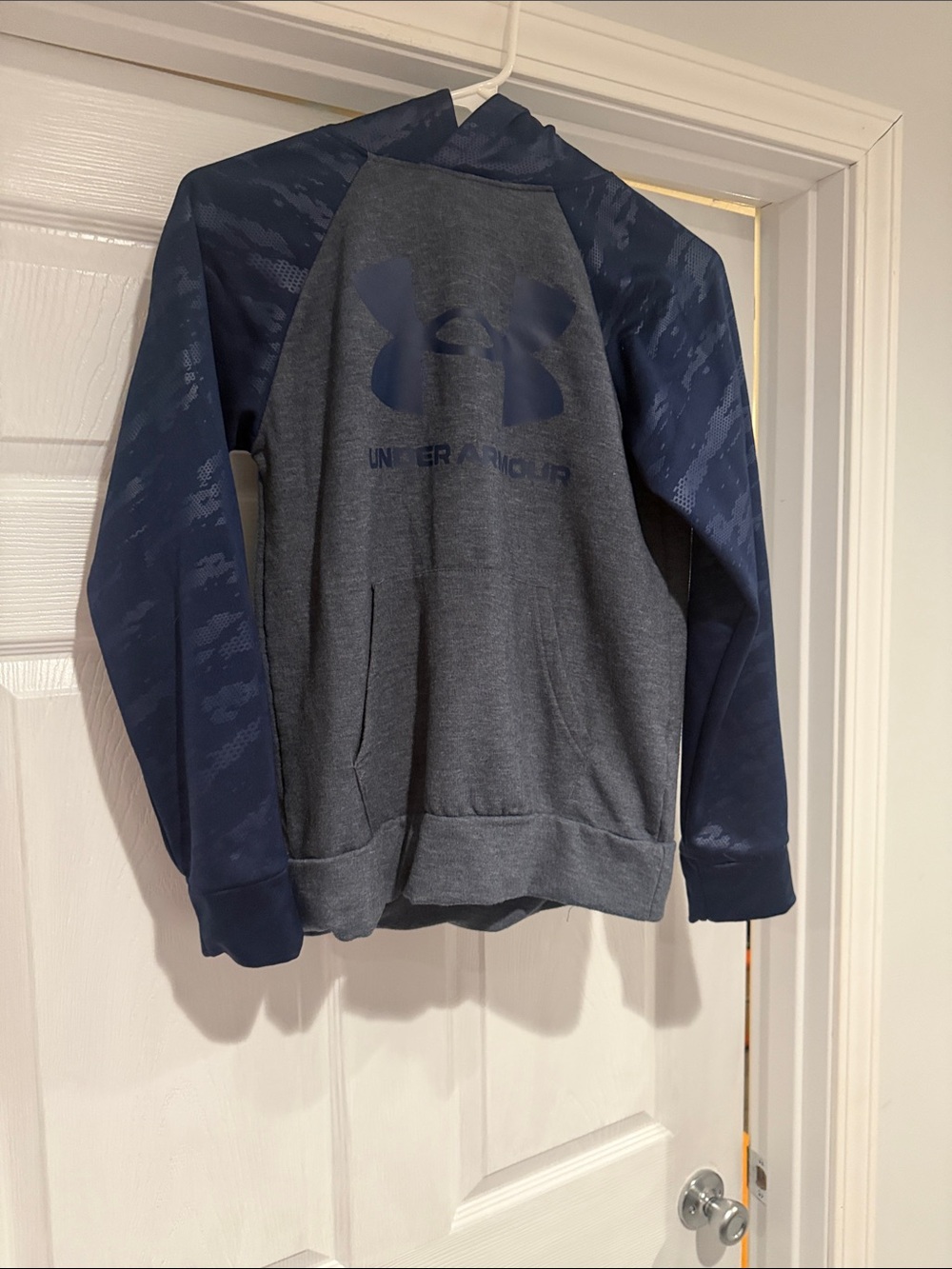 Under Armour Navy and Gray Kids Pullover Hoodie